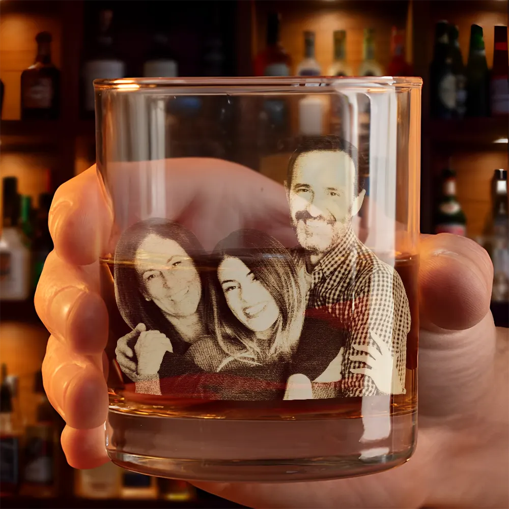 Custom Photo Never Too Far To Drink Together - Personalized Engraved Whiskey Glass - Image 4