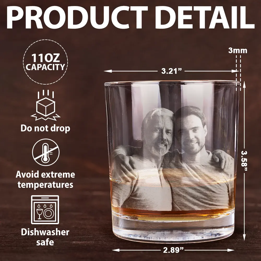 Custom Photo Never Too Far To Drink Together - Personalized Engraved Whiskey Glass - Image 7