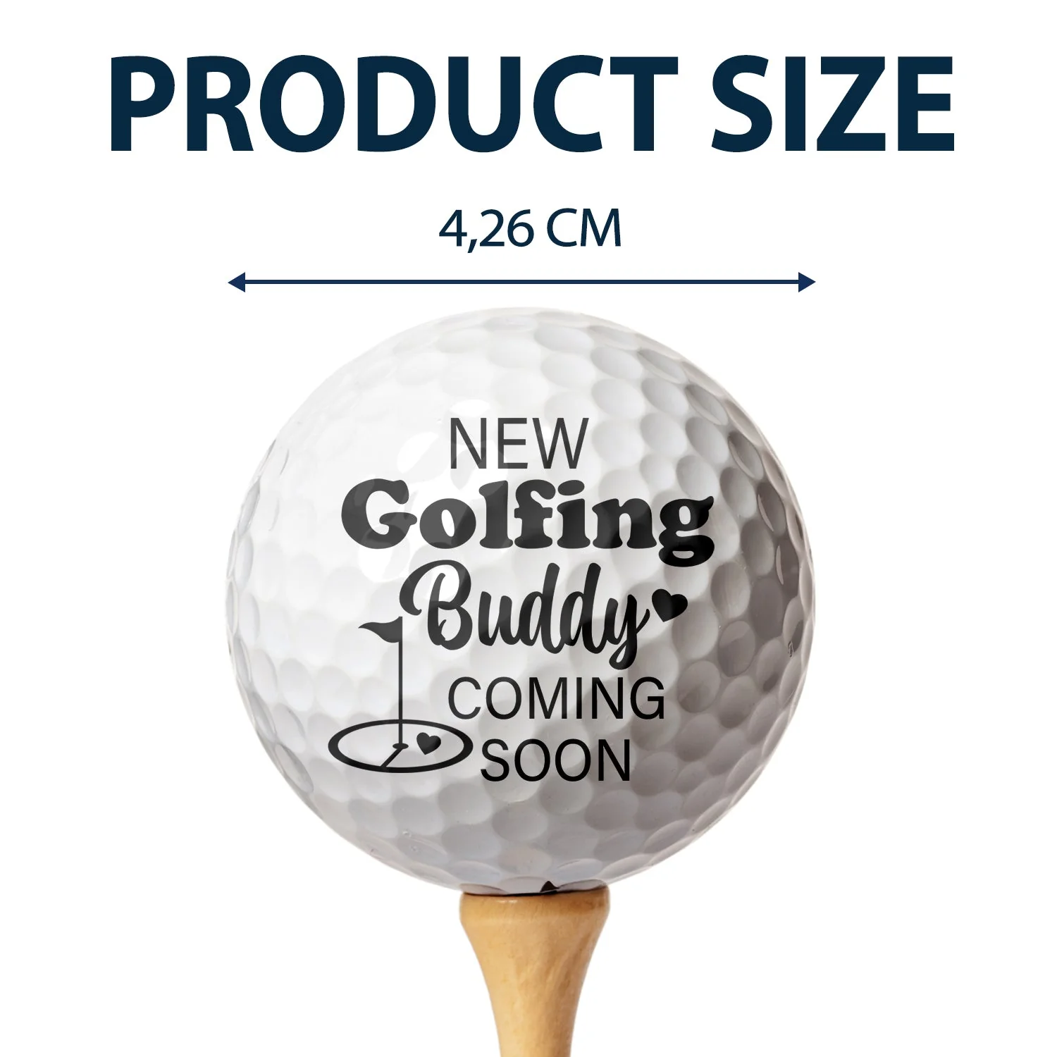 Custom Photo New Golfing Buddy - Pregnancy Announcement Gift For Dad, New Dad, New Parents, Golf Lover - Personalized Golf Ball - Image 4