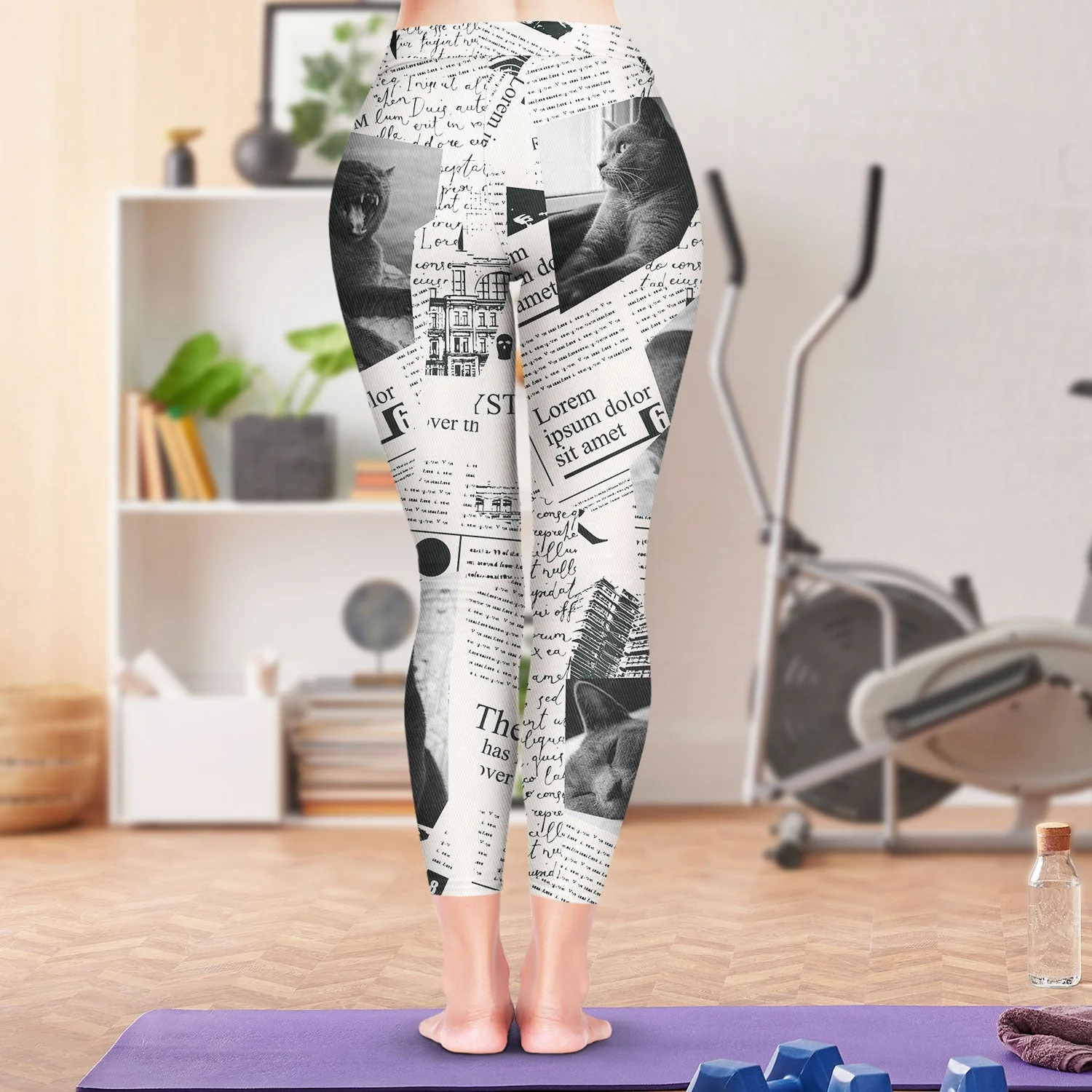 Custom Photo Newspaper - Birthday, Loving Gift For Women, Gift For Yourself, Gym Lady, Yoga Girl, Pet Mom - Personalized Leggings - Image 4