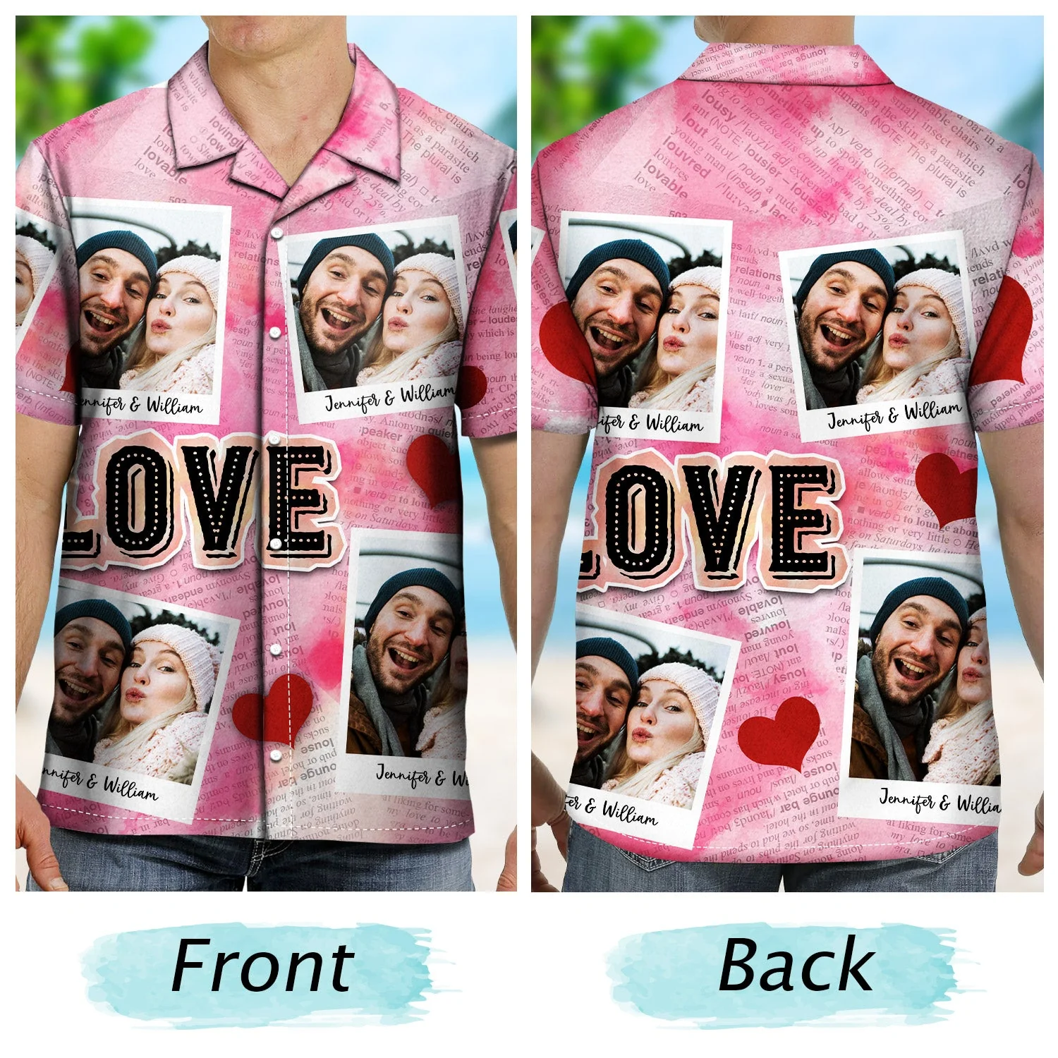 Custom Photo Newspaper Funny Love - Gift For Couples, Husband, Boyfriends - Personalized Hawaiian Shirt - Image 4
