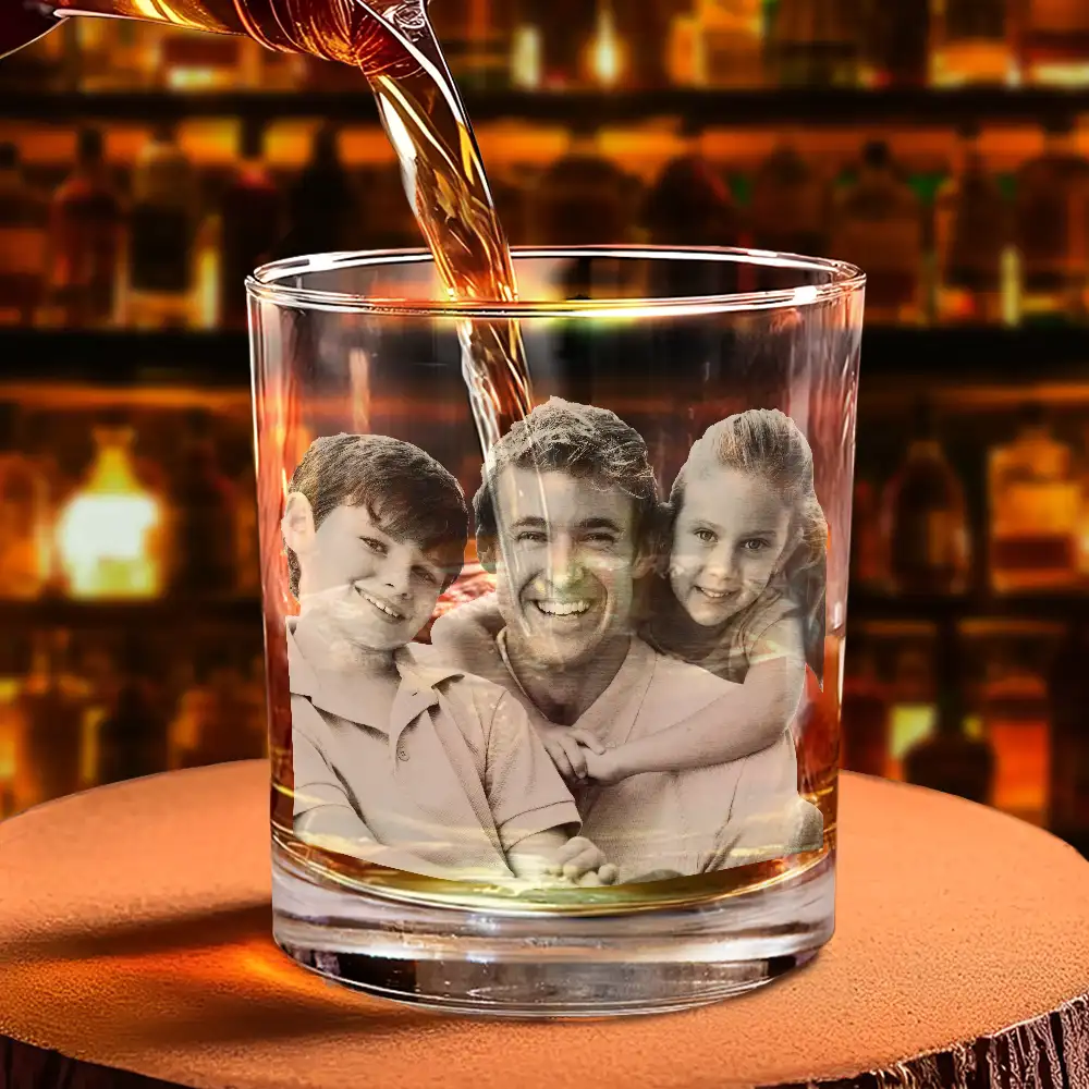 Custom Photo No Hood Like Fatherhood - Personalized Engraved Whiskey Glass - Image 6