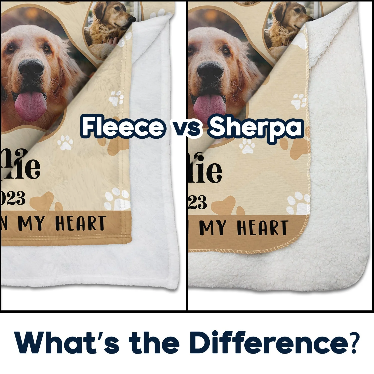 Custom Photo No Longer By My Side But Forever In My Heart - Memorial Gift For Dog Lover, Cat Mom, Pet Loss - Personalized Fleece Blanket - Image 4
