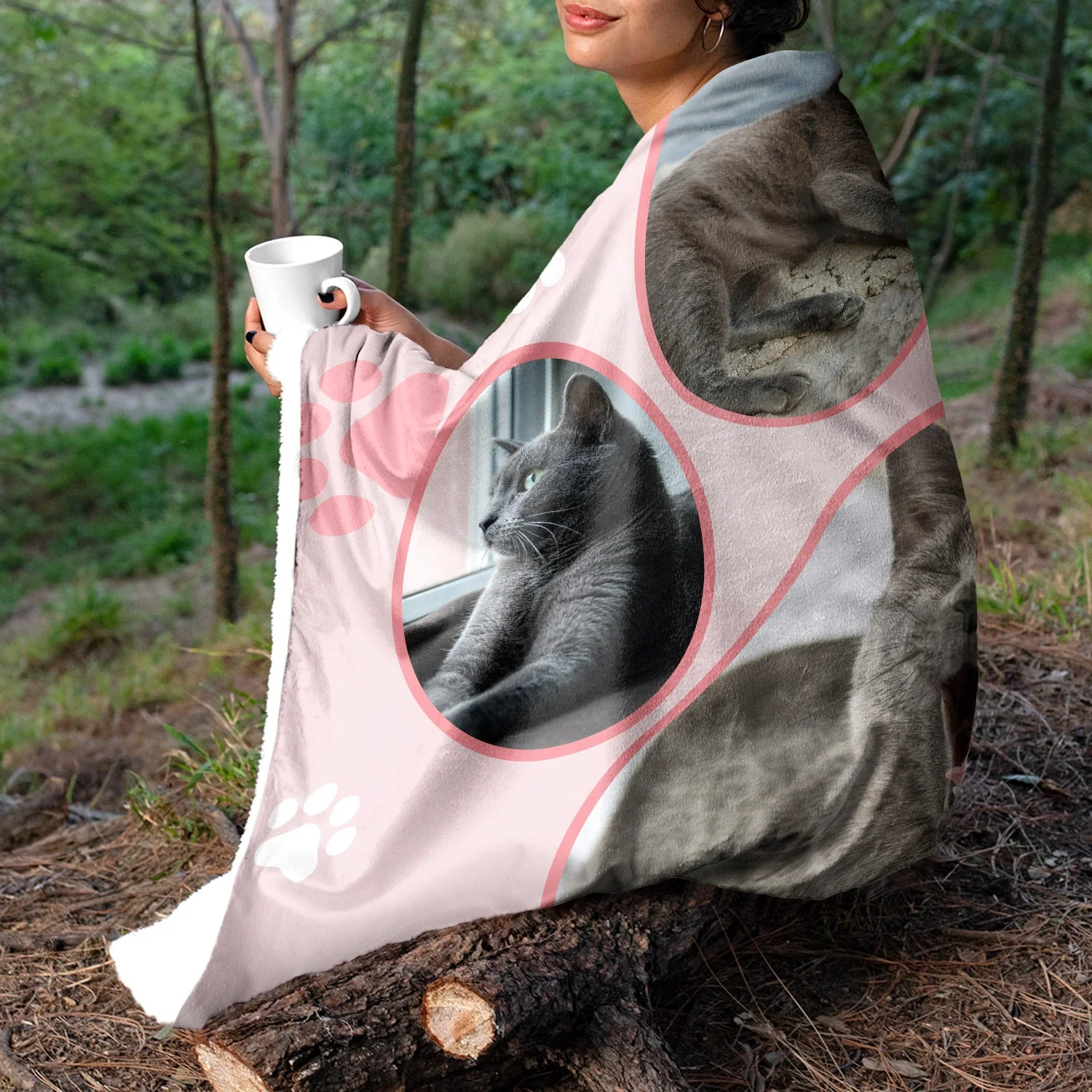 Custom Photo No Longer By My Side But Forever In My Heart - Memorial Gift For Dog Lover, Cat Mom, Pet Loss - Personalized Fleece Blanket - Image 5