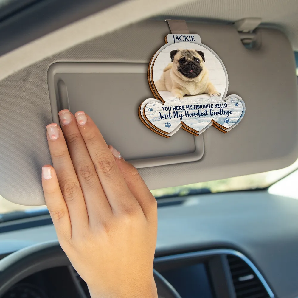 Custom Photo No Longer By My Side But Forever In My Heart - Personalized Custom Shaped Car Visor Clip - Image 4