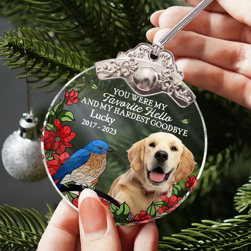 Custom Photo No Longer By My Side But Forever In My Heart - Personalized Glass Ornament With Silver Cap - Image 4