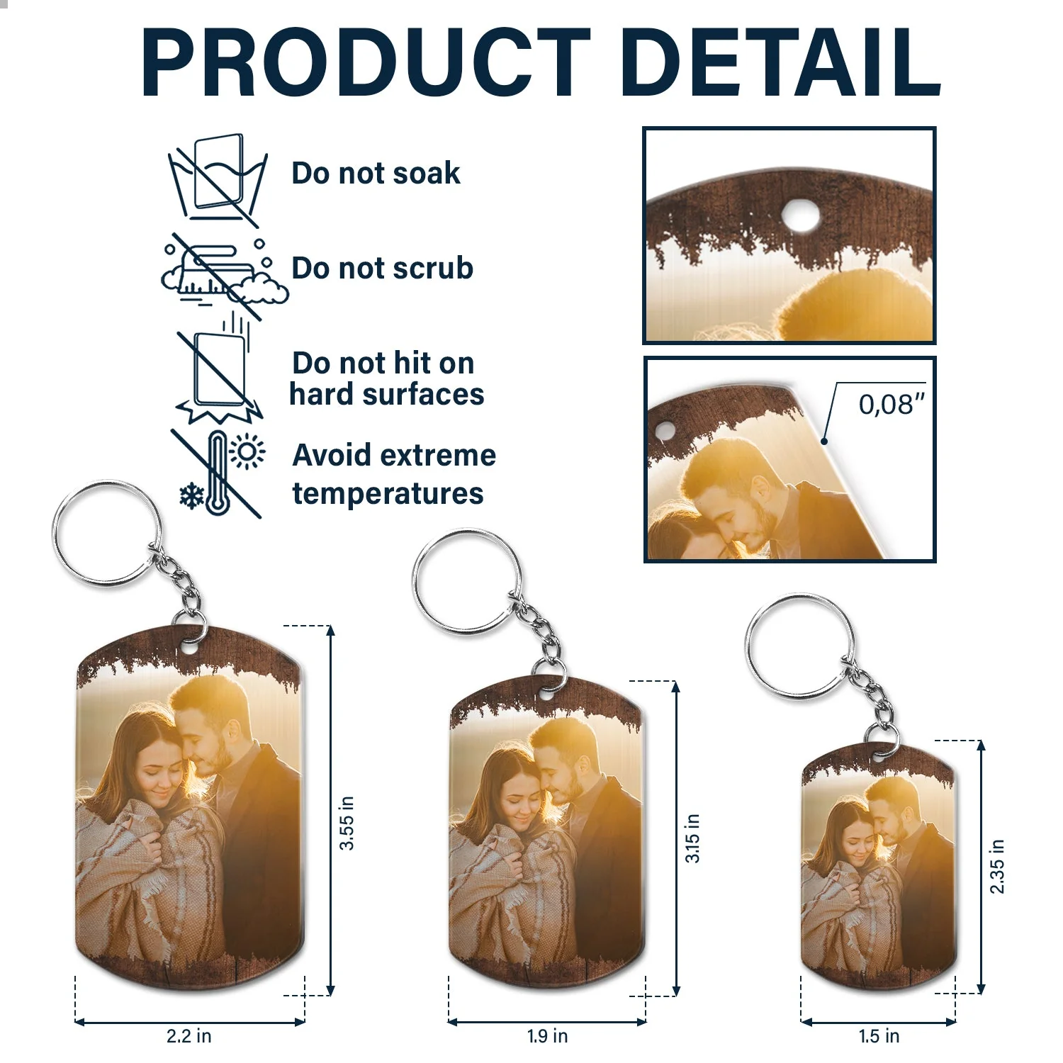 Custom Photo No One Else Will Tolerate Me - Gift For Couples - Personalized Aluminum Keychain - Image 5