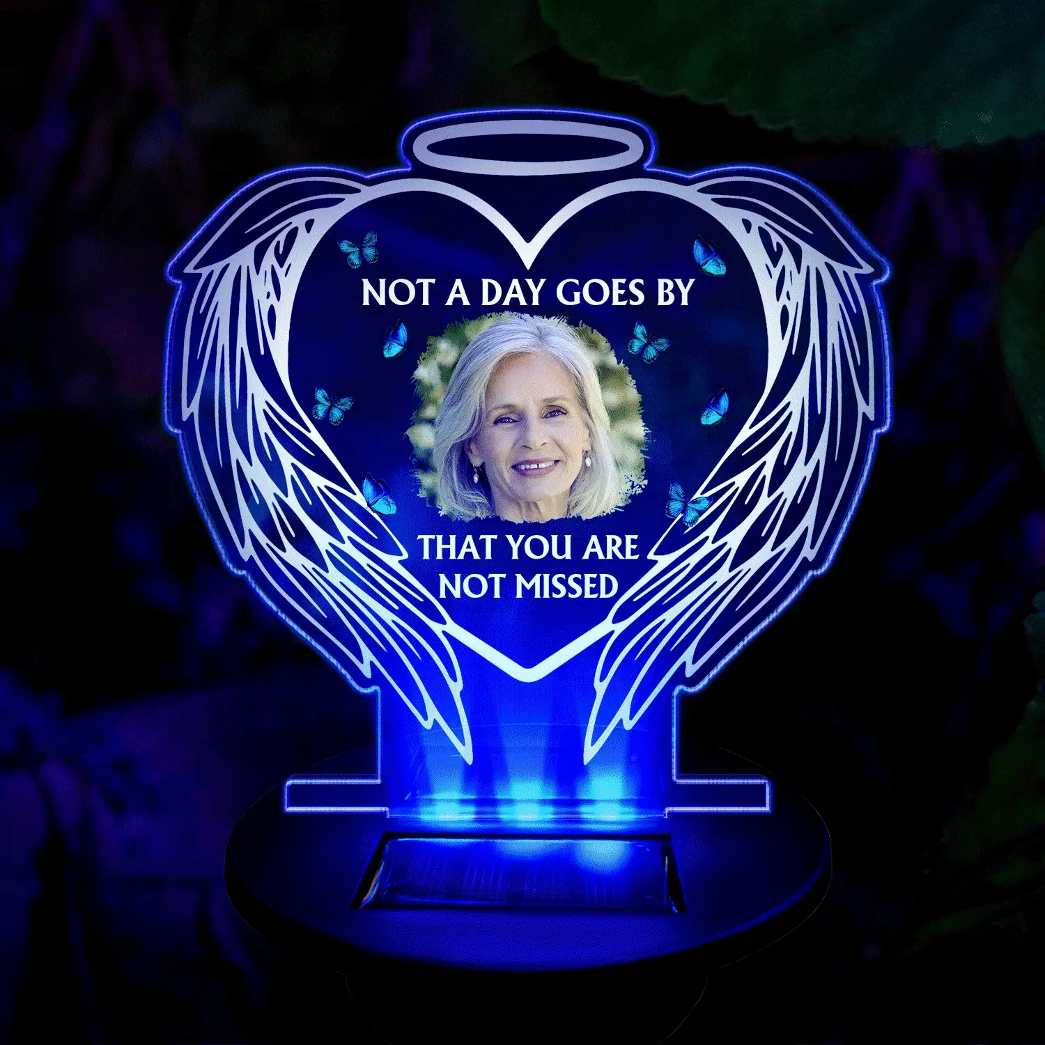Custom Photo Not A Day Goes By That You Are Not Missed - Memorial Gift For Family, Friends, Siblings - Personalized Solar Light - Image 2