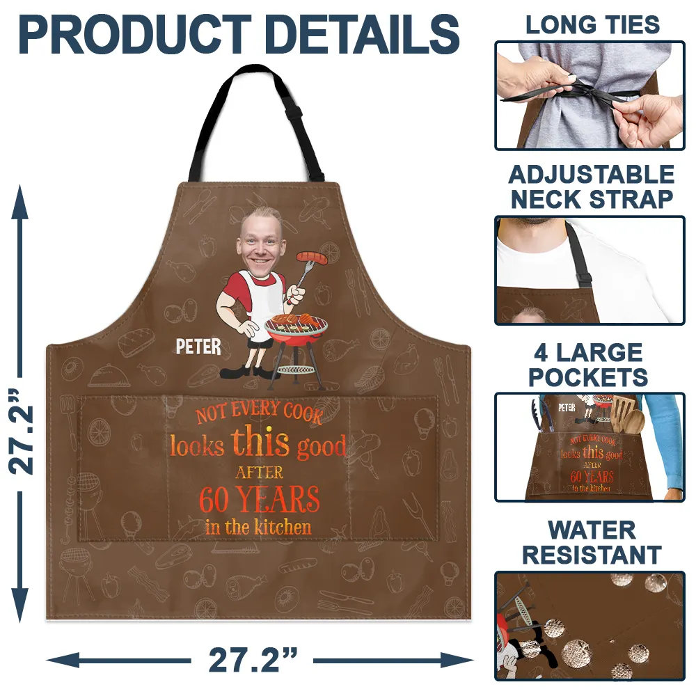 Custom Photo Not Every Cook Looks This Good - Personalized Apron - Image 4