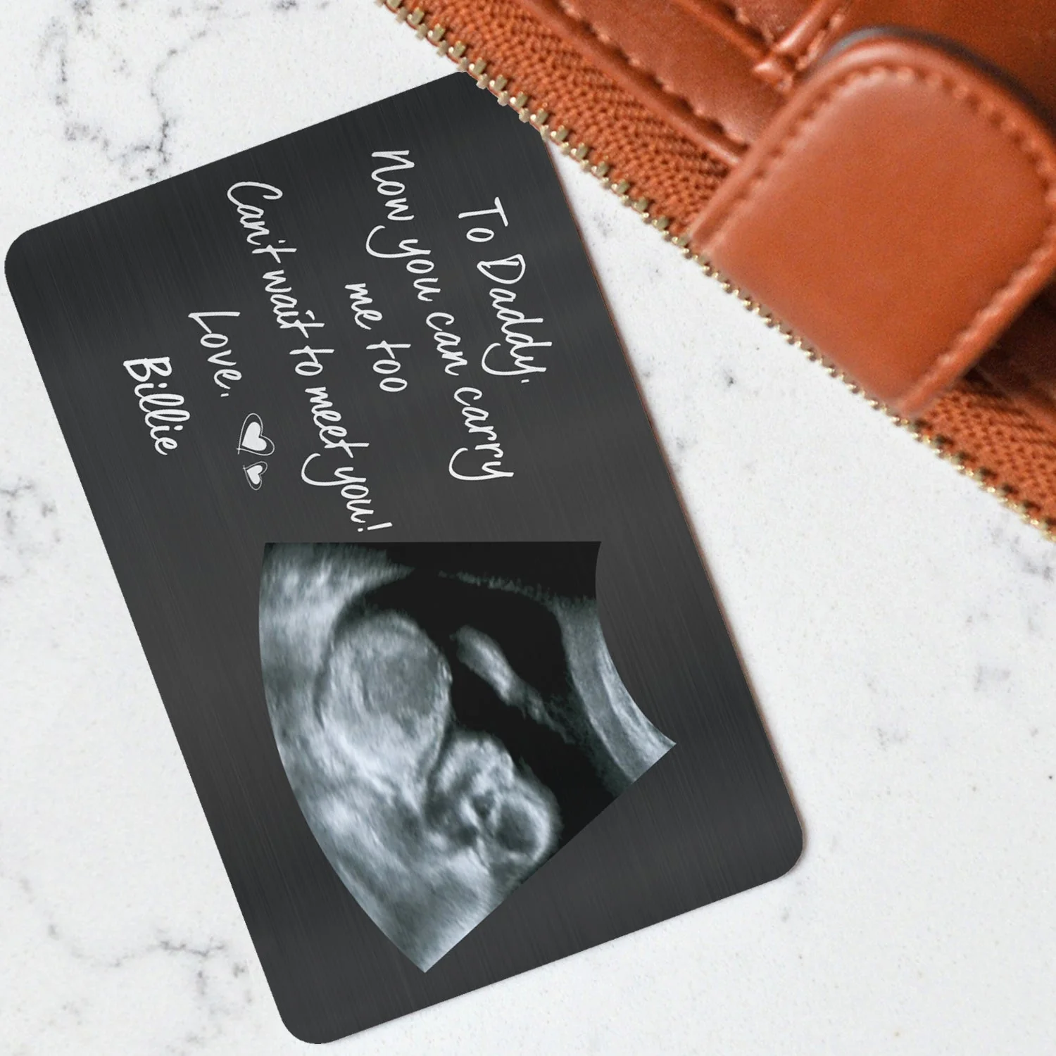 Custom Photo Now You Can Carry Me Too - Gift For Dad, Father, New Parents - Personalized Aluminum Wallet Card - Image 3