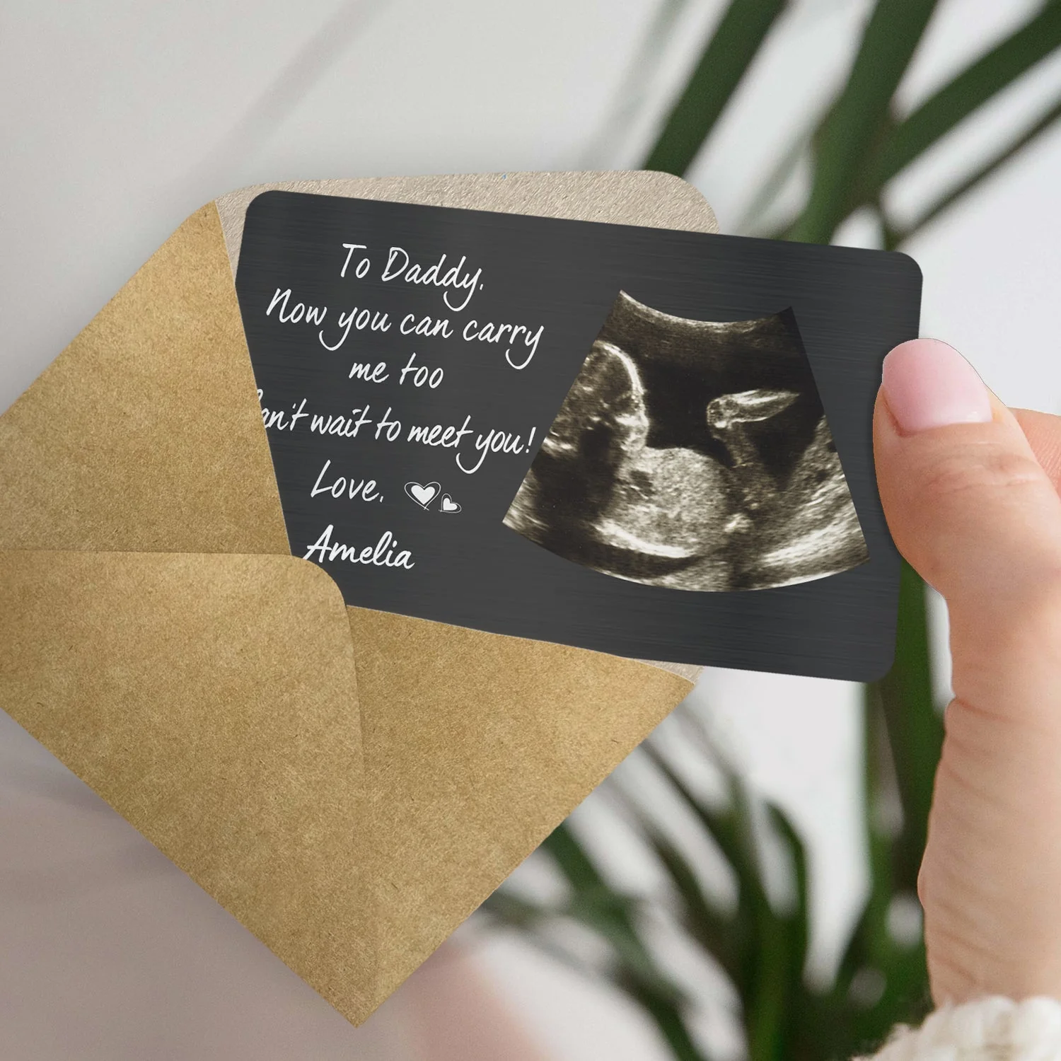 Custom Photo Now You Can Carry Me Too - Gift For Dad, Father, New Parents - Personalized Aluminum Wallet Card - Image 4