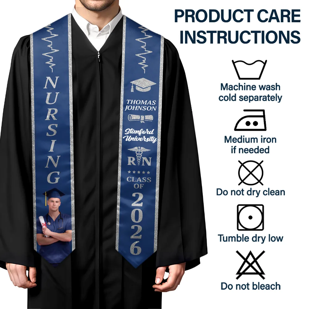 Custom Photo Nursing Graduation - Personalized Stoles - Image 7