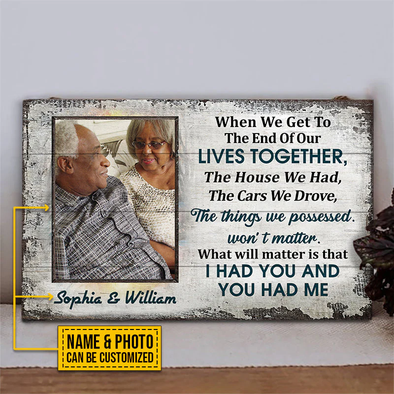 Custom Photo Old Couple Husband Wife When We Get Photo Gift Custom Wood Rectangle Sign, Anniversary, Wall Pictures, Wall Art, Wall Decor - Image 3