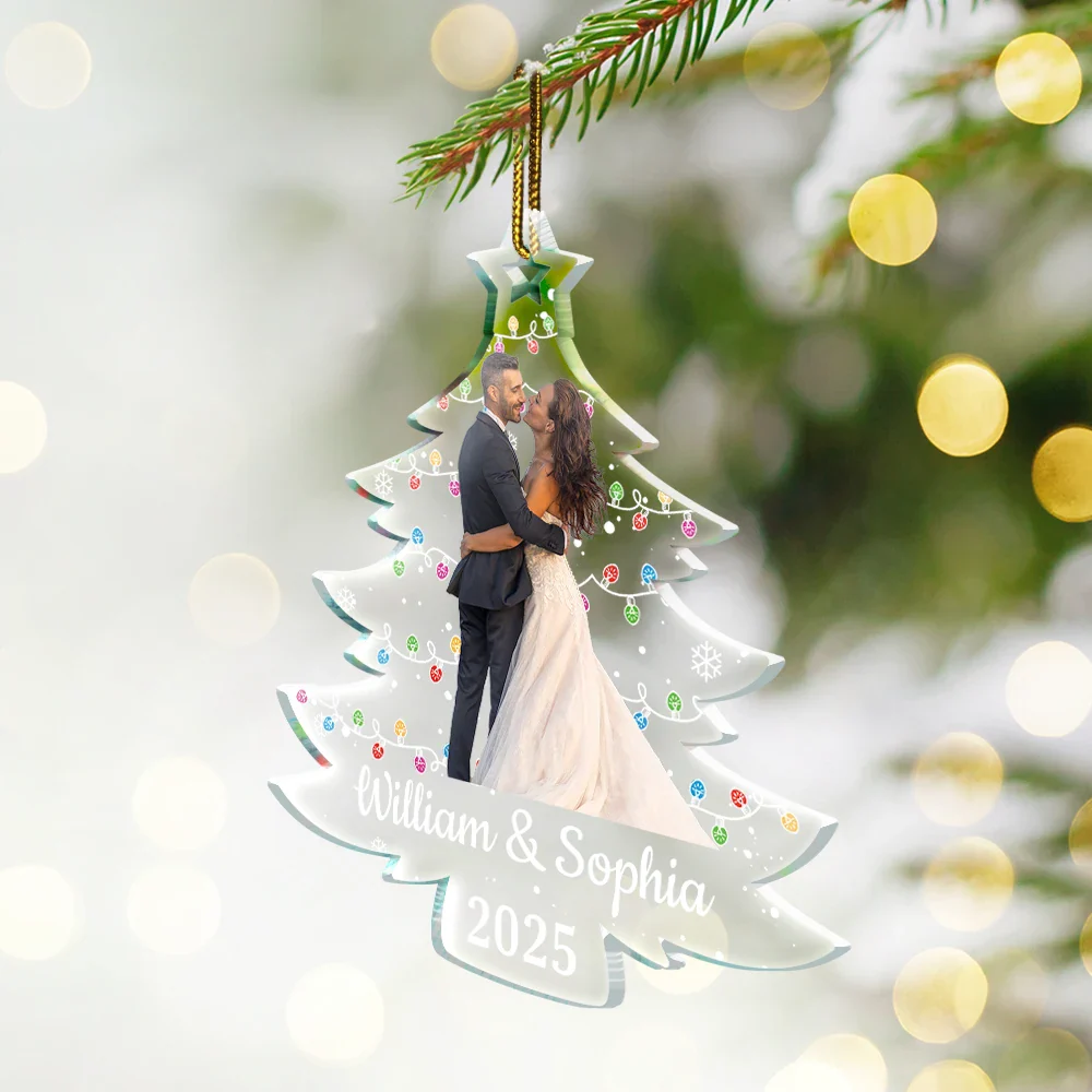 Custom Photo On Christmas Tree - Personalized Custom Shaped Acrylic Ornament - Image 3