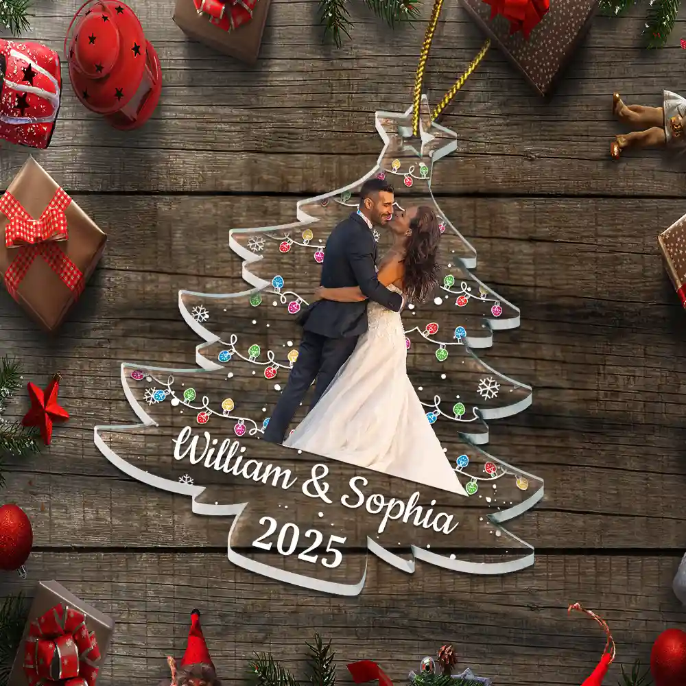 Custom Photo On Christmas Tree - Personalized Custom Shaped Acrylic Ornament - Image 6