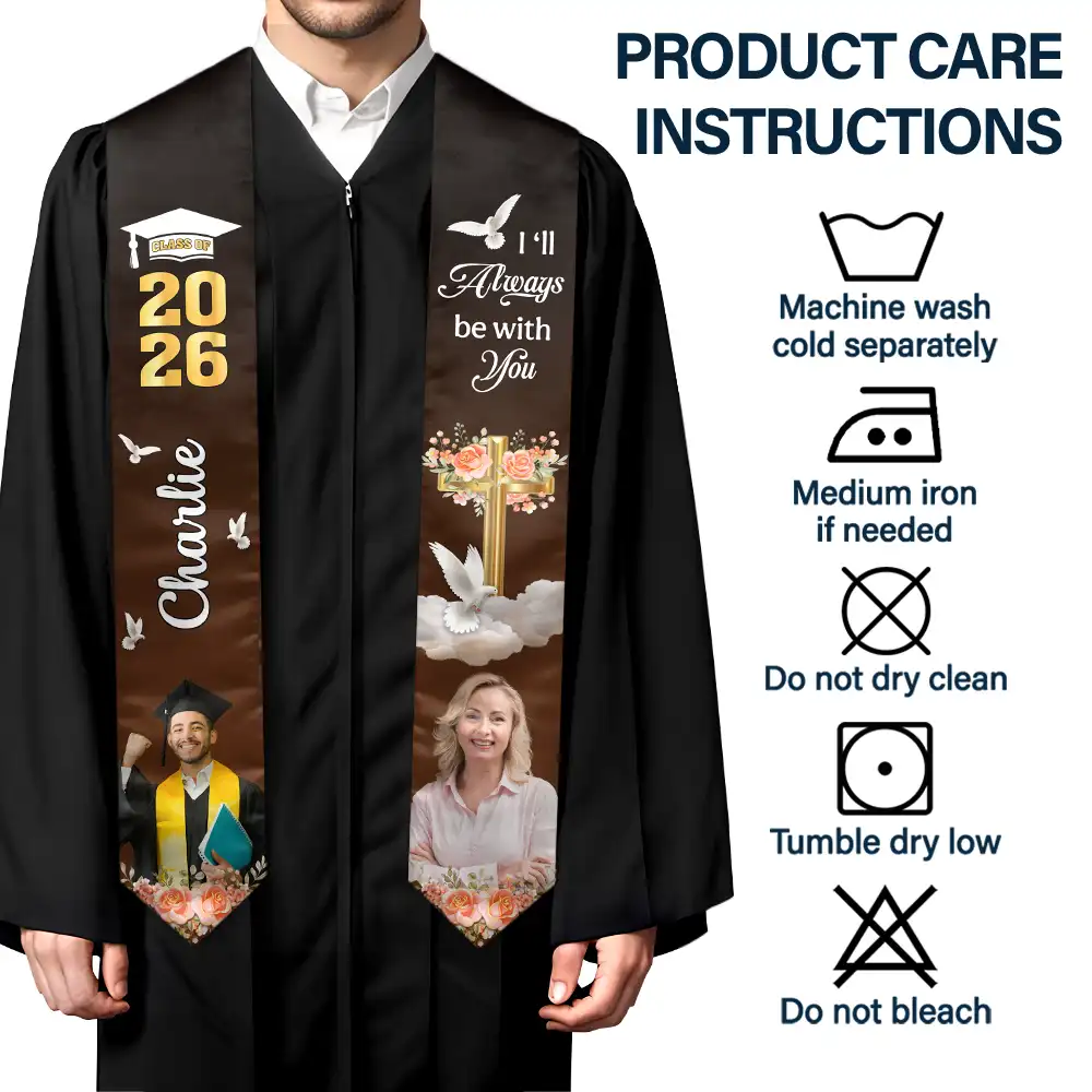 Custom Photo On Your Graduation Day Memorial - Personalized Stoles - Image 8