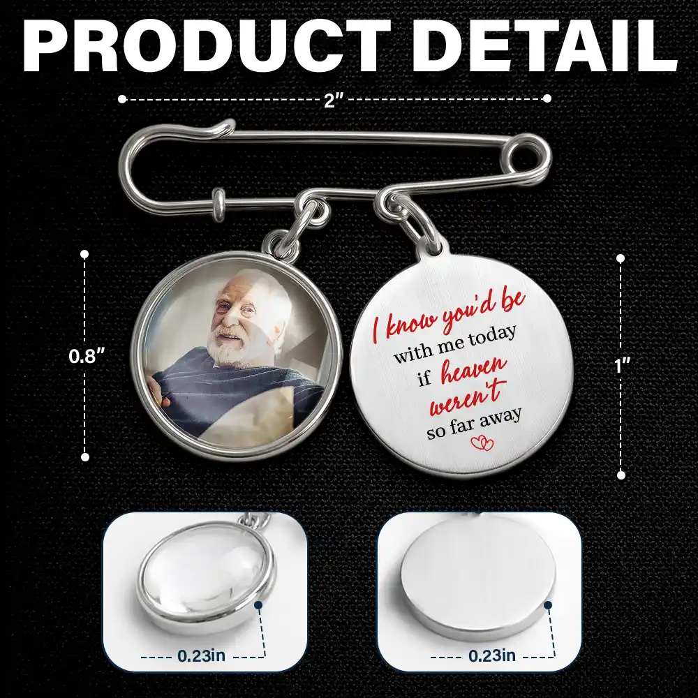 Custom Photo On Your Wedding Day Know That My Heart Is There - Personalized Graduation Lapel Pin - Image 7