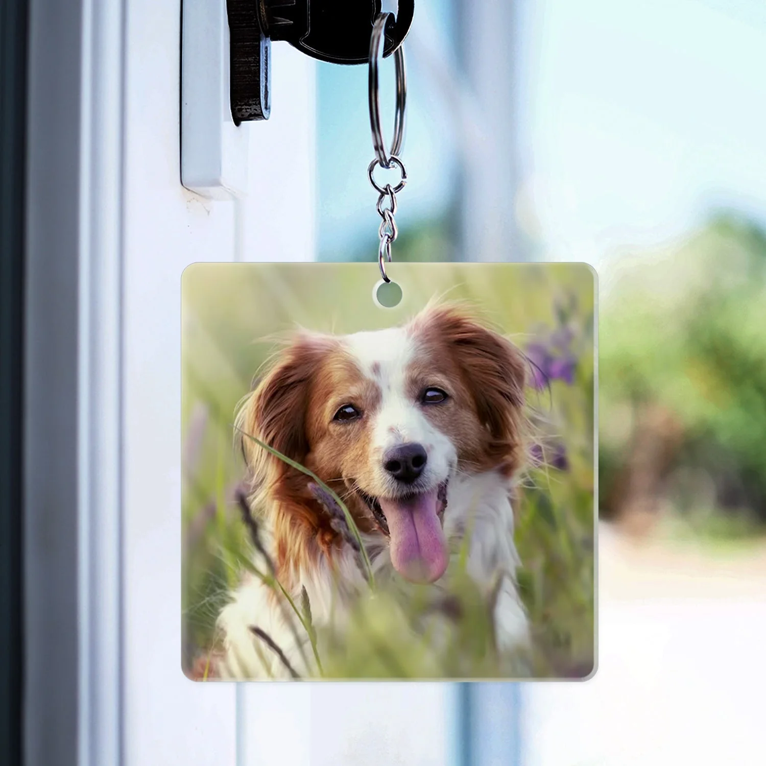 Custom Photo Once By My Side Forever In My Heart Dogs Cats - Pet Memorial Gift - Personalized Custom Acrylic Keychain - Image 3
