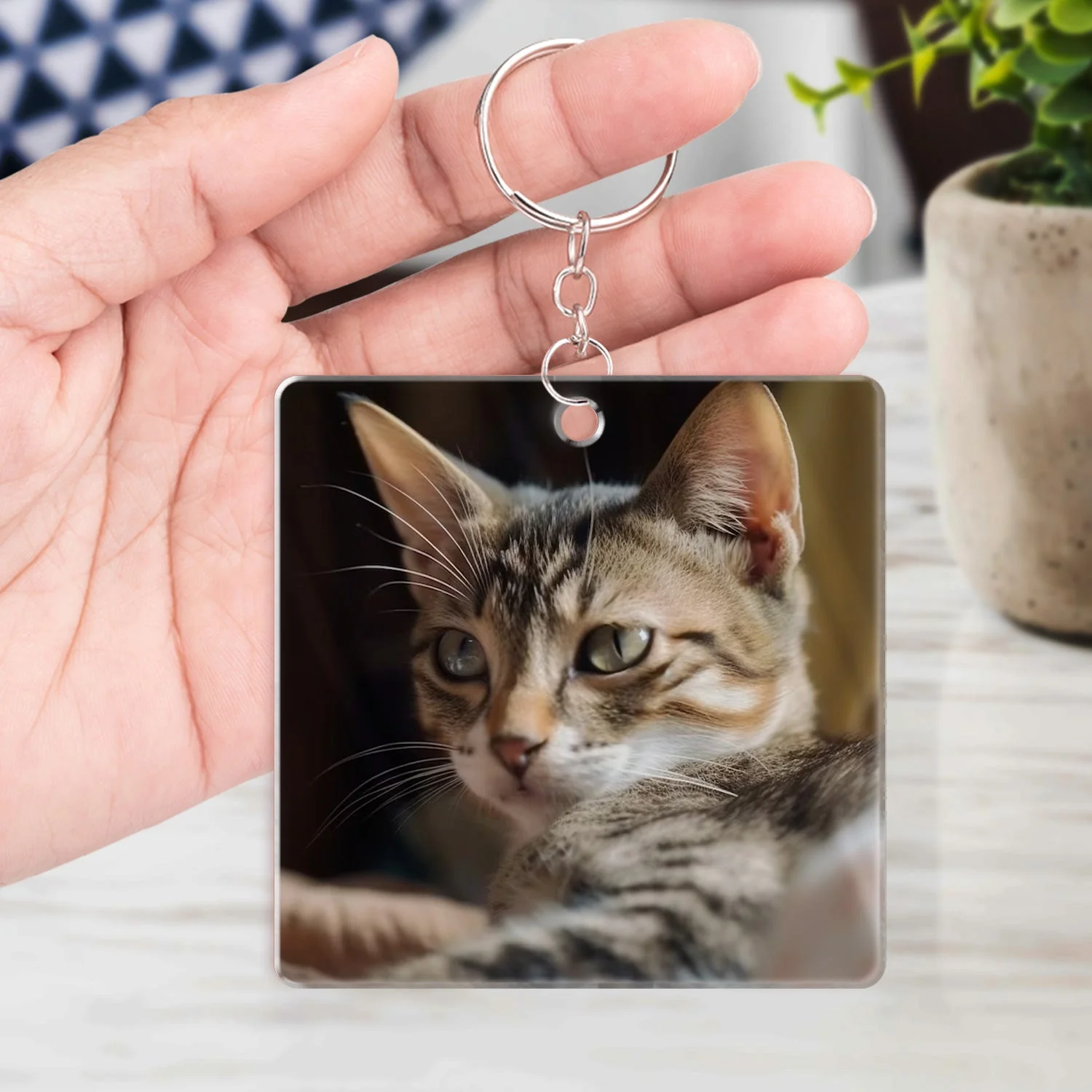 Custom Photo Once By My Side Forever In My Heart Dogs Cats - Pet Memorial Gift - Personalized Custom Acrylic Keychain - Image 4