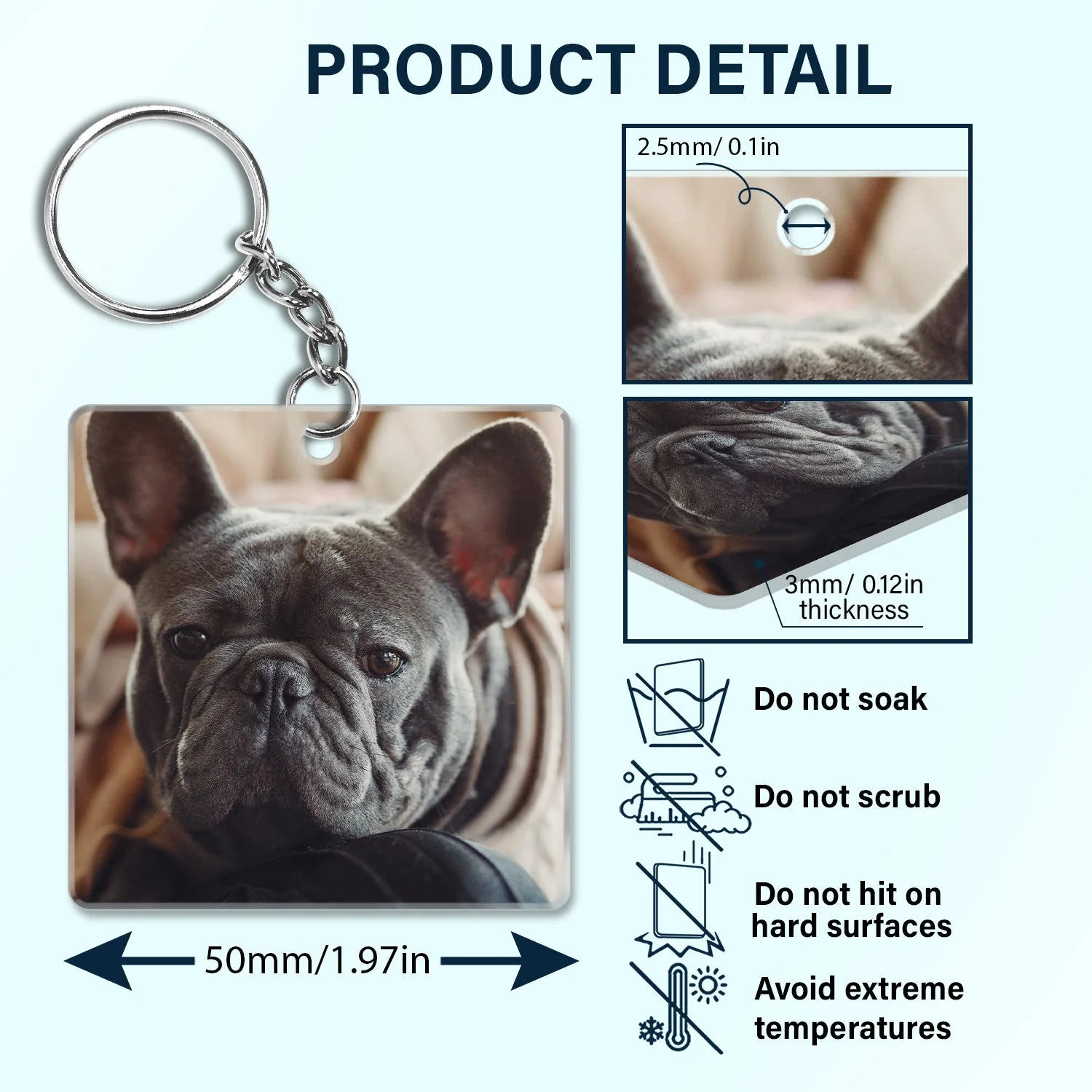 Custom Photo Once By My Side Forever In My Heart Dogs Cats - Pet Memorial Gift - Personalized Custom Acrylic Keychain - Image 7