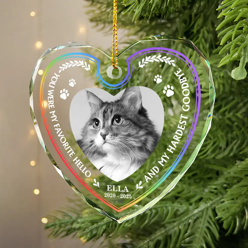 Custom Photo Once By My Side Forever In My Heart Memorial - Personalized Heart Shaped Glass Ornament - Image 2
