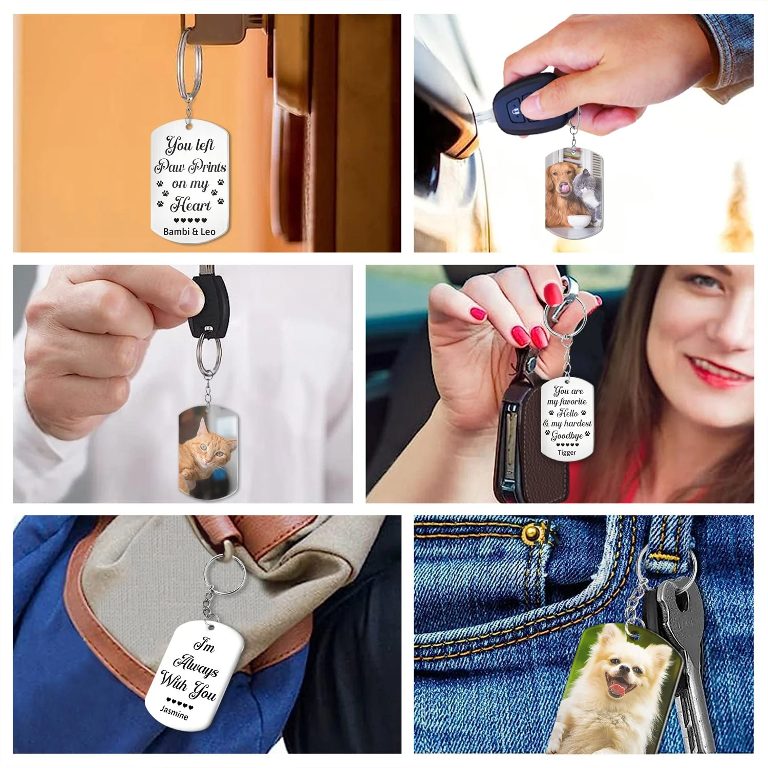 Custom Photo Once By My Side - Memorial Gift For Dog Lovers, Cat Lovers - Personalized Aluminum Keychain - Image 6