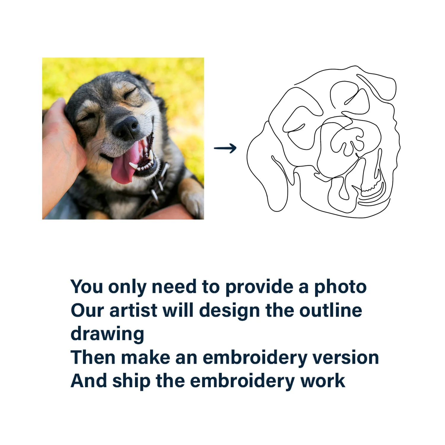 Custom Photo Oneline Portrait Pet Shirt - Gift For Pet Lovers - Personalized Embroidered Sweatshirt - Image 7