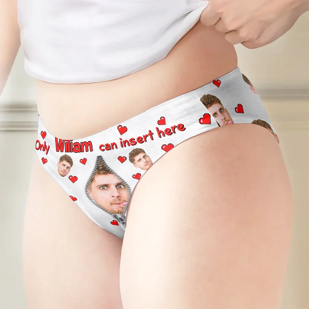 Custom Photo Only You Can Insert Here - Personalized Women's Low-waisted Brief - Image 4