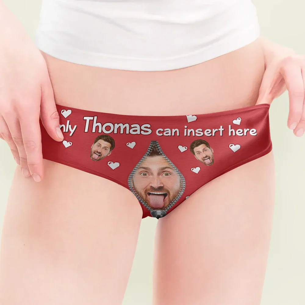 Custom Photo Only You Can Insert Here - Personalized Women's Low-waisted Brief - Image 6