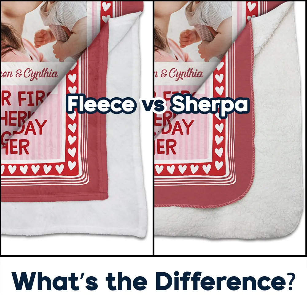 Custom Photo Our First Mother's Day Together Newborn Baby - Personalized Fleece Blanket, Sherpa Blanket - Image 4