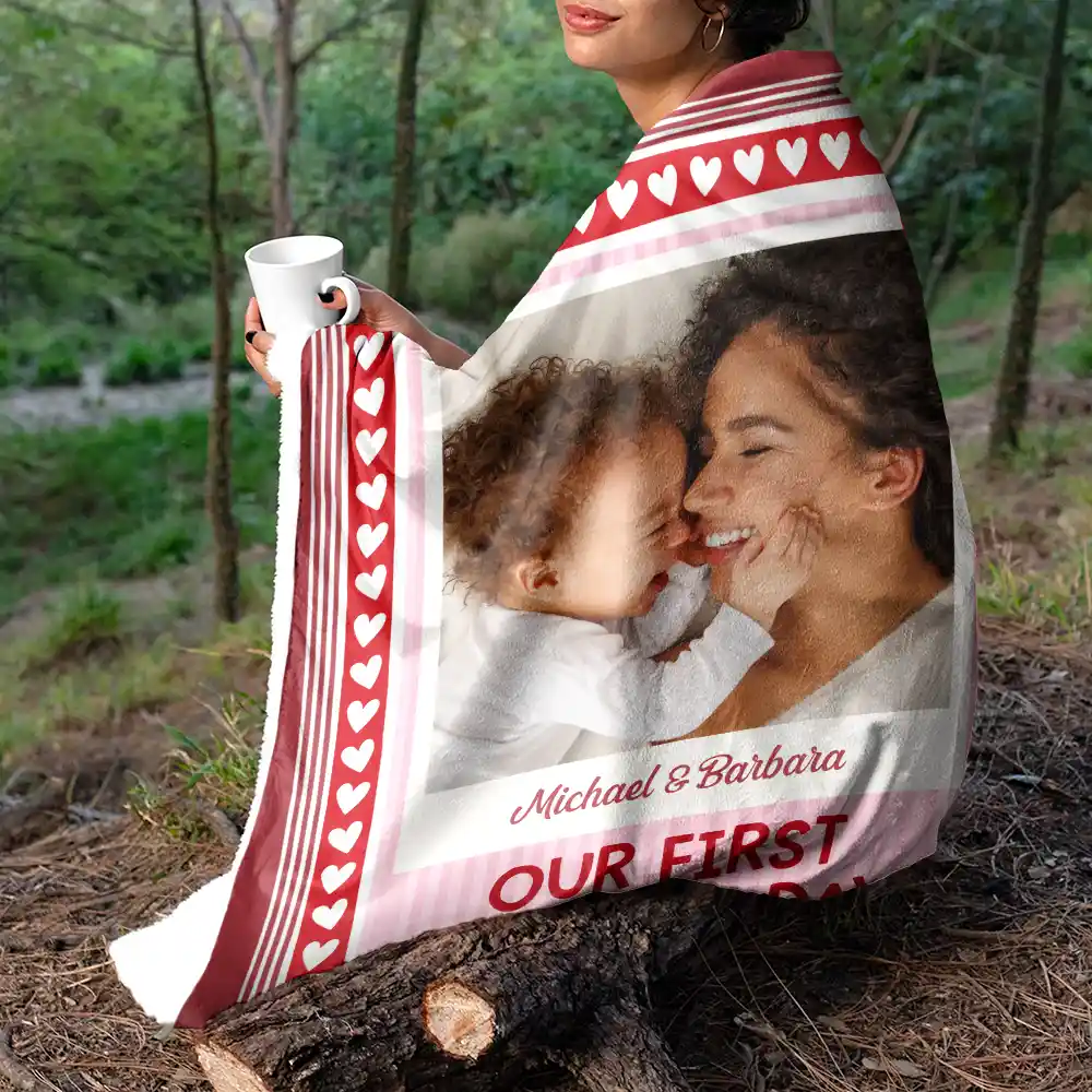 Custom Photo Our First Mother's Day Together Newborn Baby - Personalized Fleece Blanket, Sherpa Blanket - Image 5