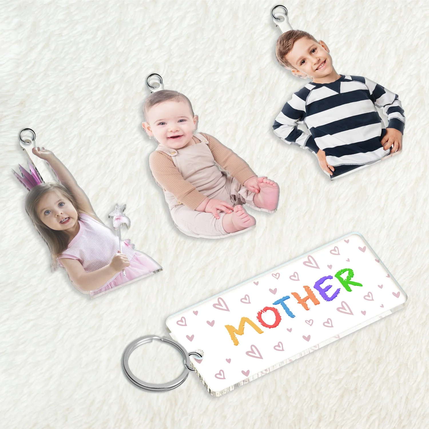 Custom Photo Our Grandkids - Loving Gift For Grandma, Grandparents, Mother - Personalized Acrylic Tag Keychain - Image 4