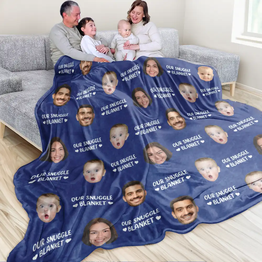 Custom Photo Our Snuggle Blanket Family Couple - Personalized Oversized Blanket - Image 4