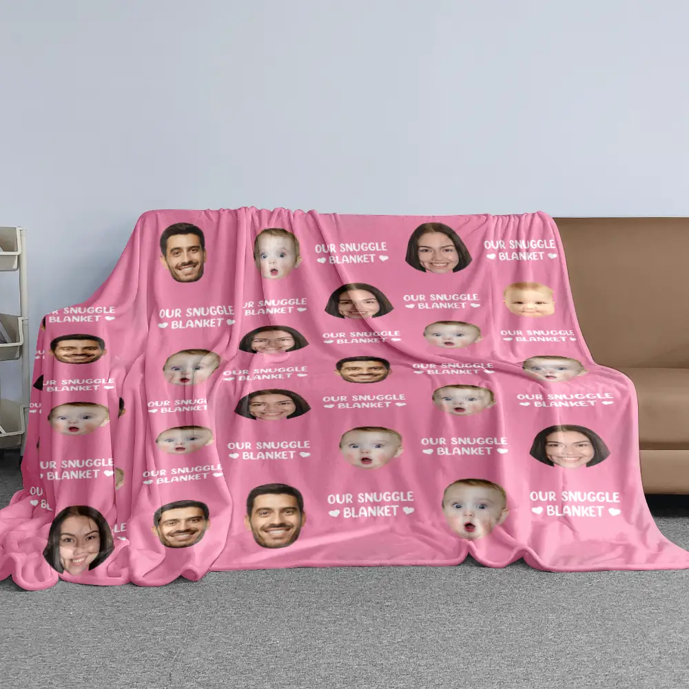 Custom Photo Our Snuggle Blanket Family Couple - Personalized Oversized Blanket - Image 7