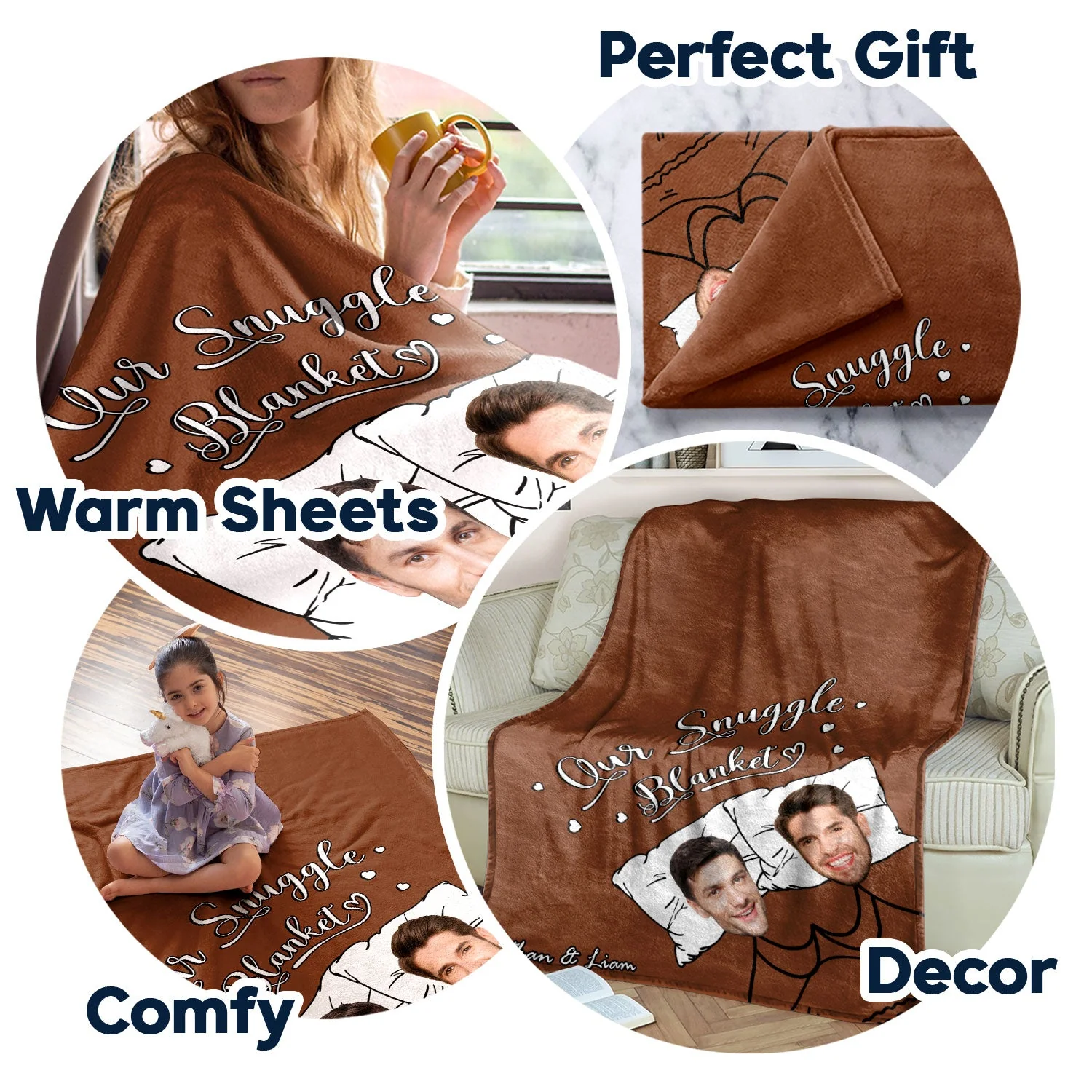 Custom Photo Our Snuggle Blanket Funny - Gift For Couple - Personalized Custom Fleece Blanket - Image 5