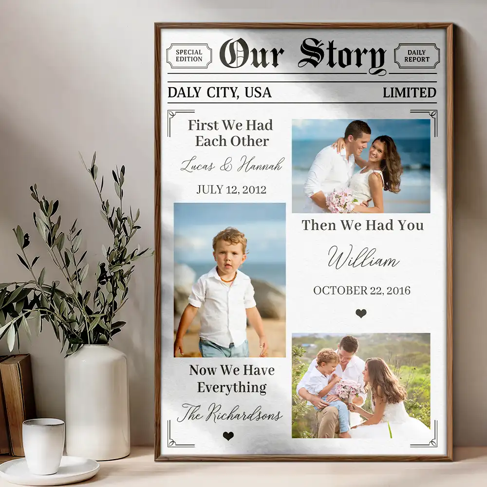 Custom Photo Our Story Family Now We Have Everything - Personalized Poster - Image 4