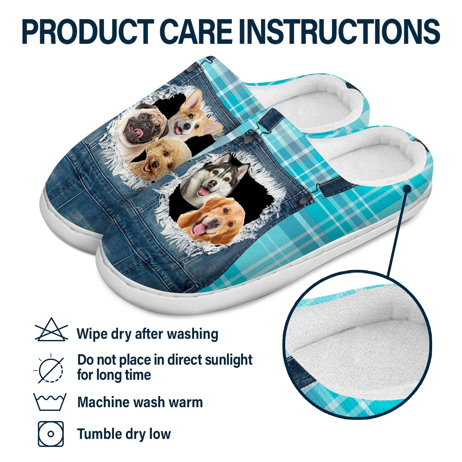 Custom Photo Overalls Pet Face - Gift For Pet Lovers, Pet Mom, Pet Dad - Personalized Fluffy Slippers - Image 7