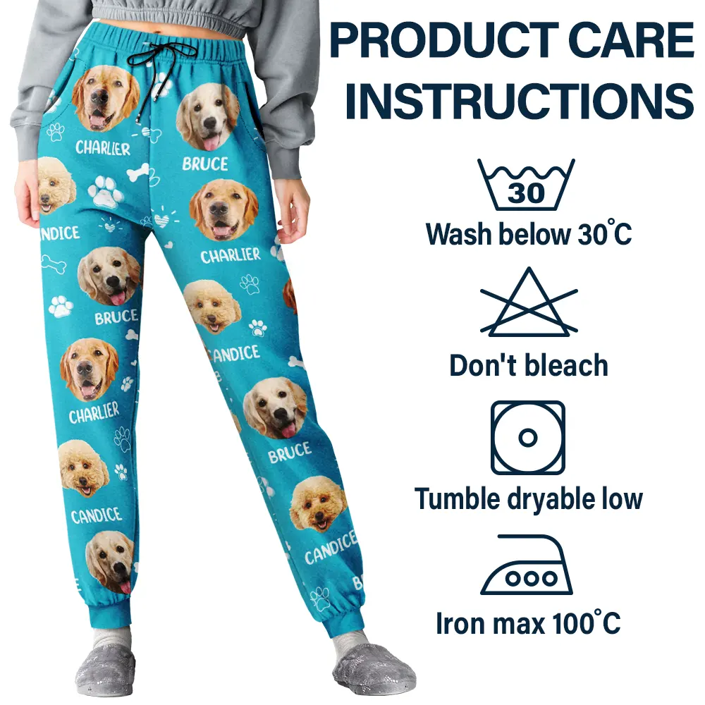Custom Photo Paw Prints In My Heart Pet Mom Dad Dog Cat Lover - Personalized Pajama Pants - Image 9