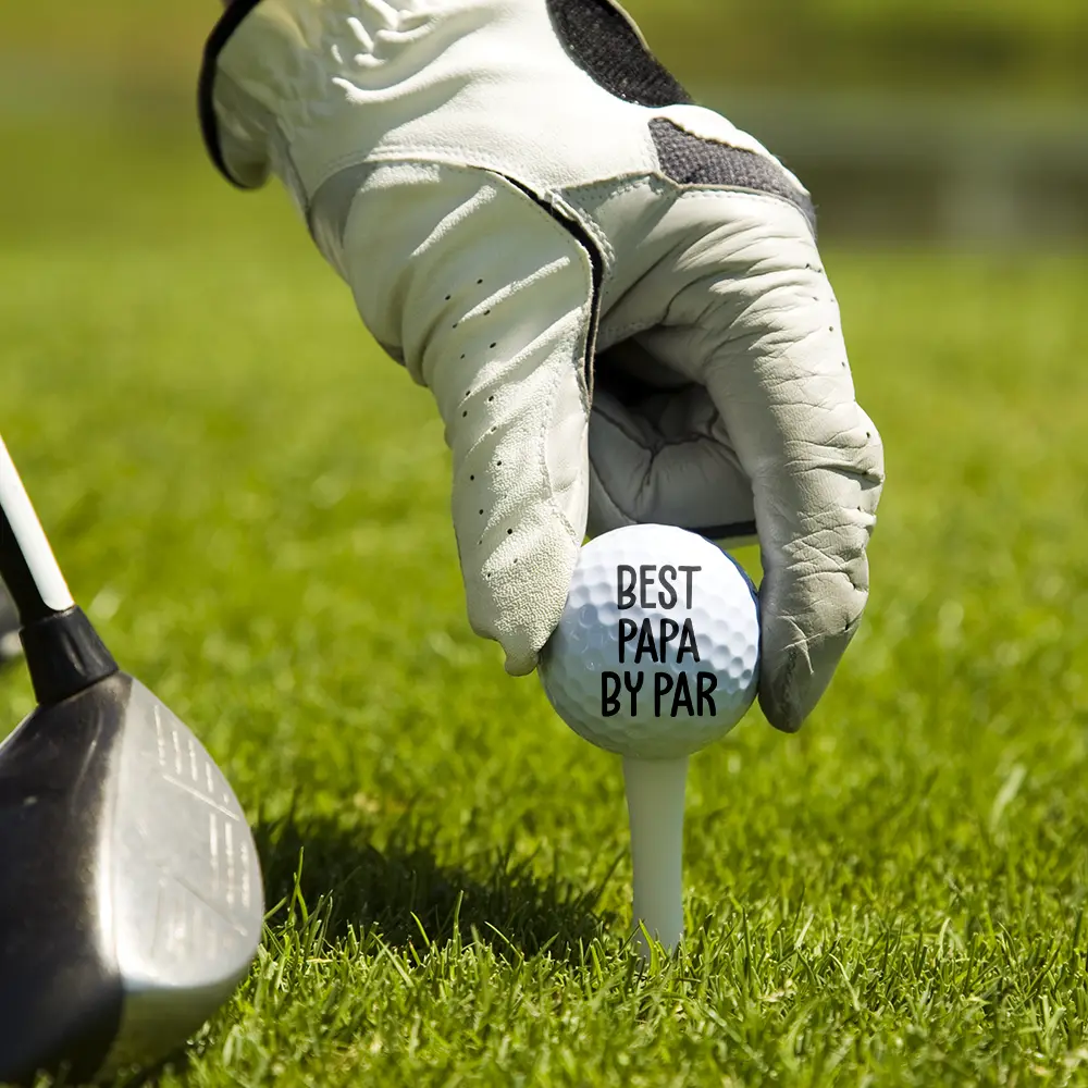 Custom Photo Pencil Drawing Best Daddy By Par - Personalized Golf Ball - Image 6
