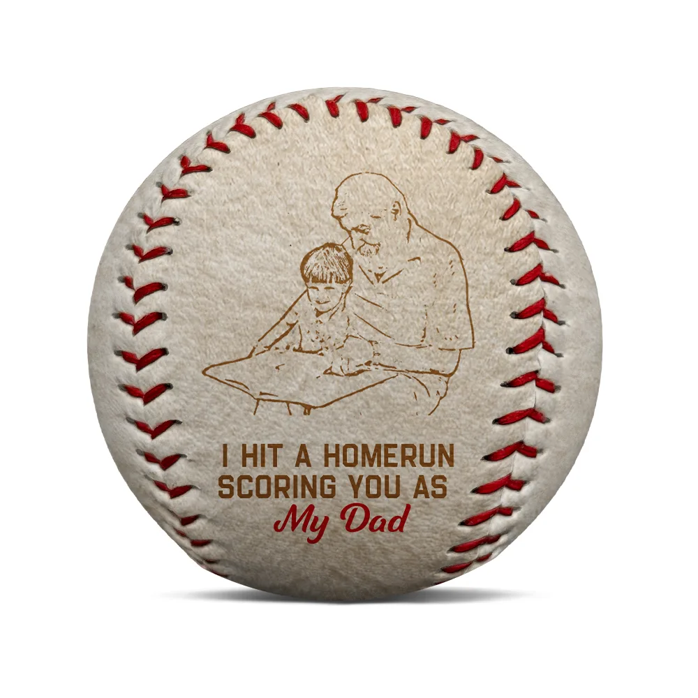 Custom Photo Pencil Drawing I Caught The Best Dad - Personalized Baseball, Softball - Image 3