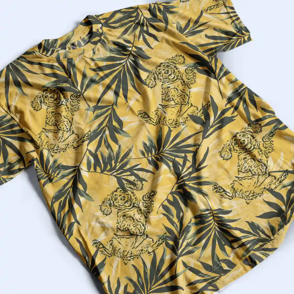 Custom Photo Pencil Drawing Palm Leaf Vacation Vibe - Personalized Full Print T Shirt - Image 6