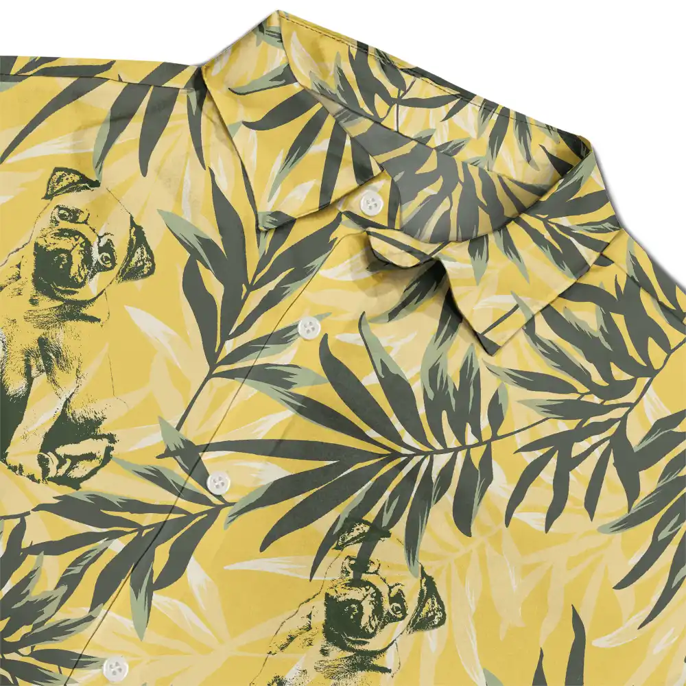 Custom Photo Pencil Drawing Palm Leaf Vacation Vibe - Personalized Hawaiian Shirt - Image 5