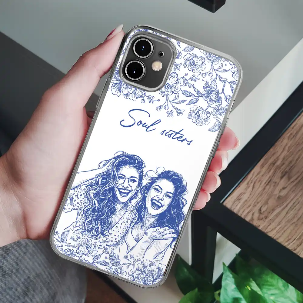 Custom Photo Pencil Sketch A True Friendship Is A Journey Without An End - Personalized Clear Phone Case - Image 7