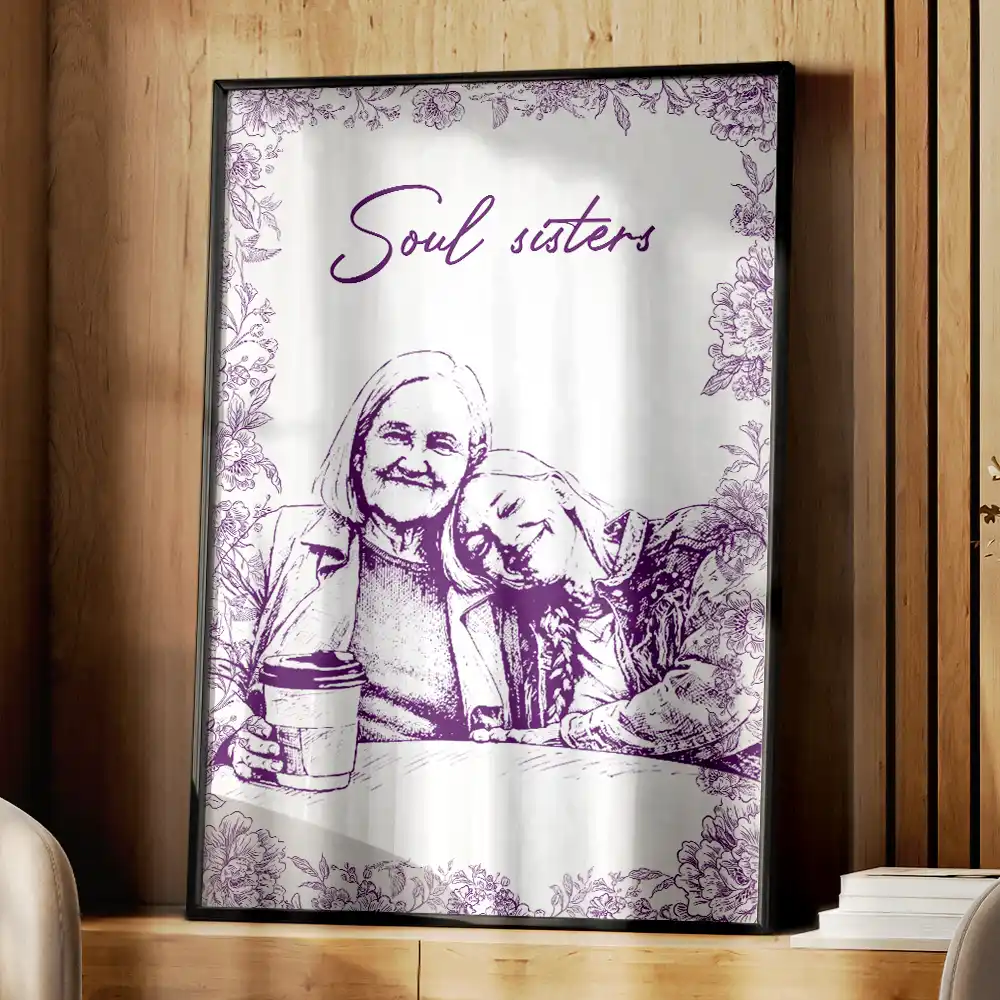Custom Photo Pencil Sketch A True Friendship Is A Journey Without An End - Personalized Poster - Image 5