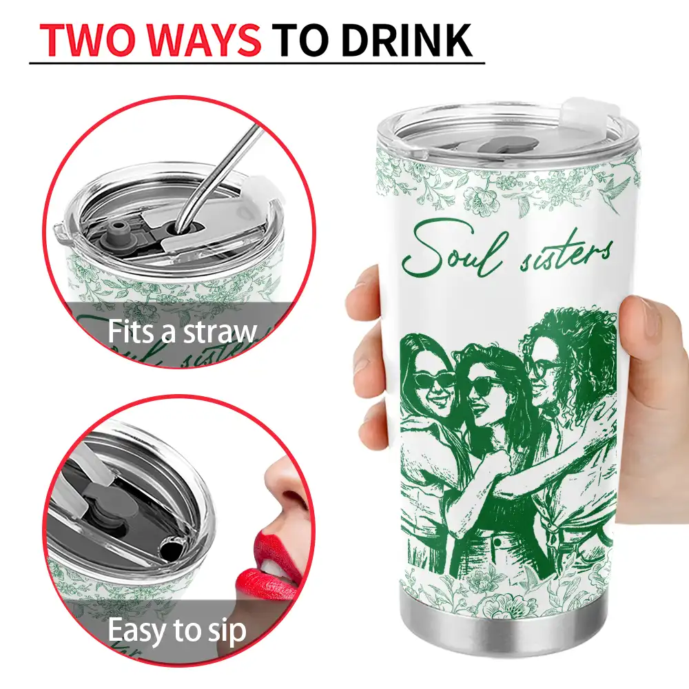 Custom Photo Pencil Sketch A True Friendship Is A Journey Without An End - Personalized Tumbler - Image 5