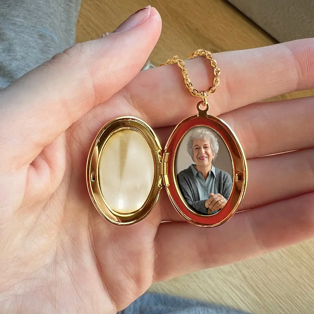 Custom Photo Pencil Sketch Always By My Side - Personalized Locket Necklace - Image 5