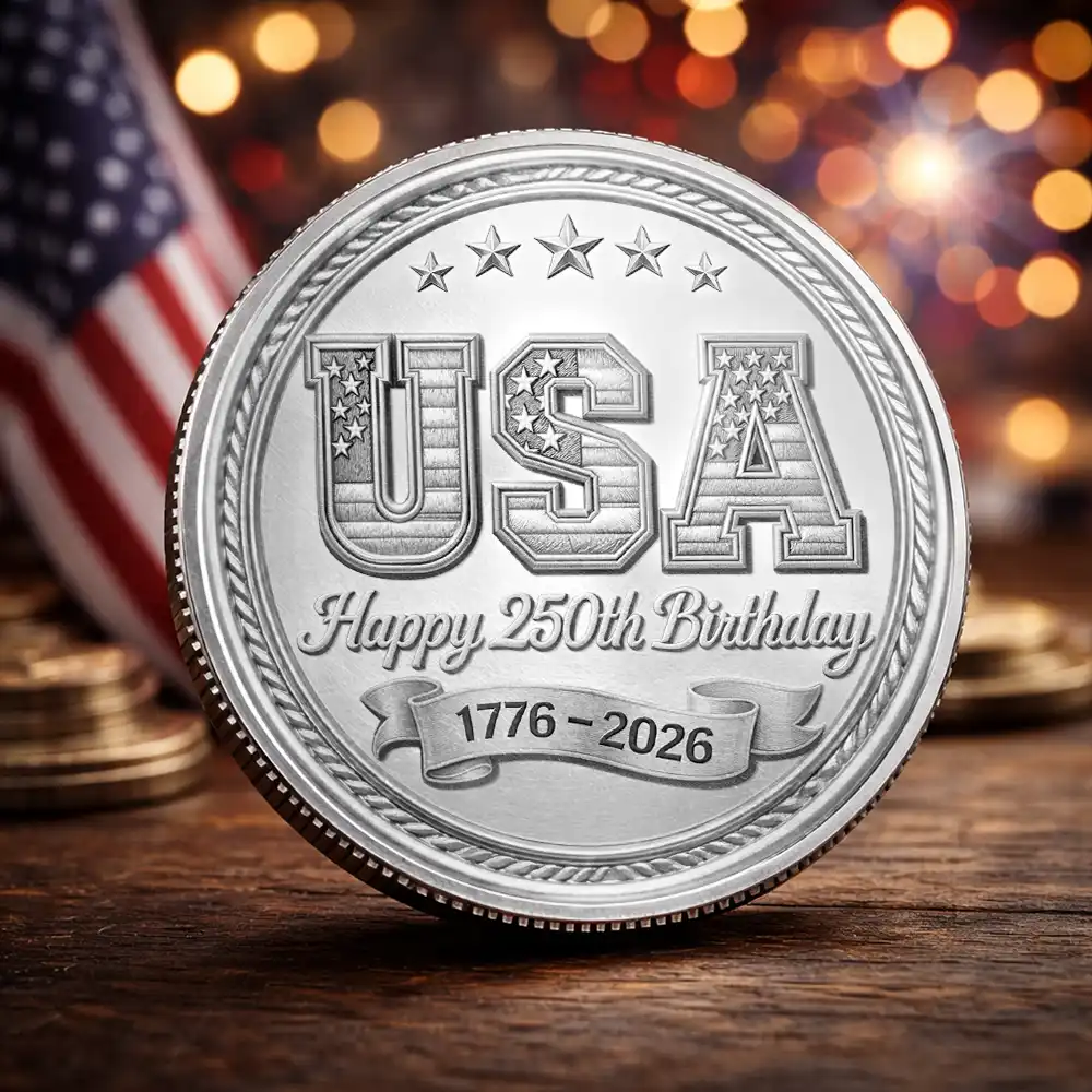 Custom Photo Pencil Sketch America 250 Years Of Freedom - Personalized Commemorative Keepsake Coin - Image 7