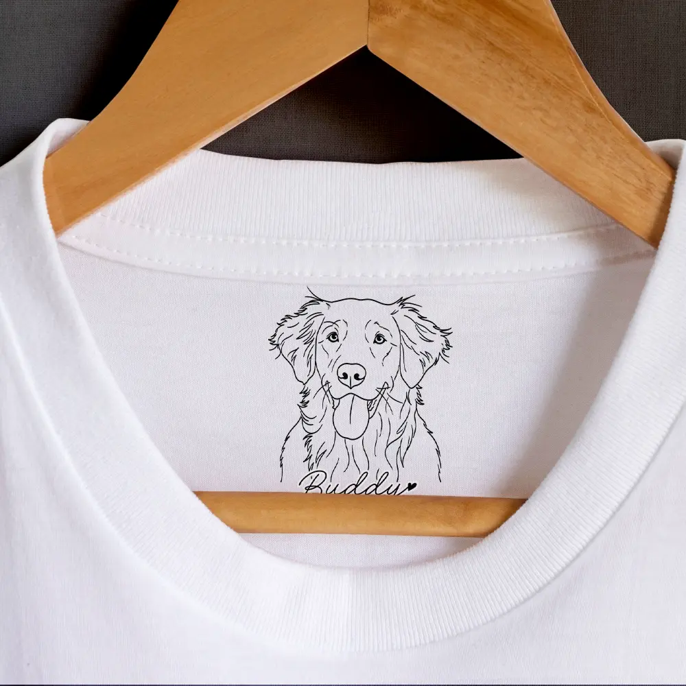 Custom Photo Pencil Sketch Art Family Dog Cat Portrait - Personalized T Shirt - Image 3