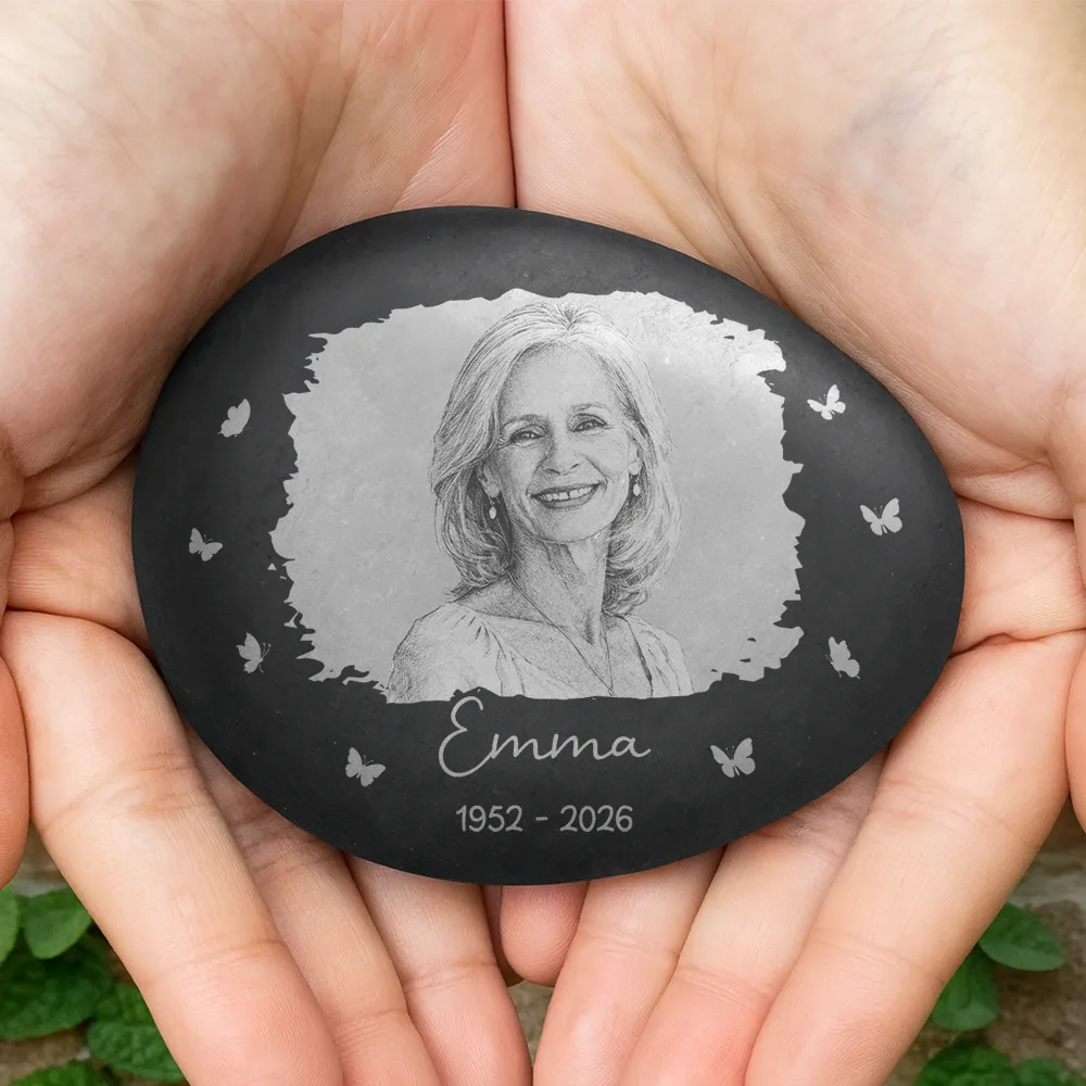 Custom Photo Pencil Sketch Art Memorial Family Dog Cat Portrait - Personalized Printed Rock - Image 4