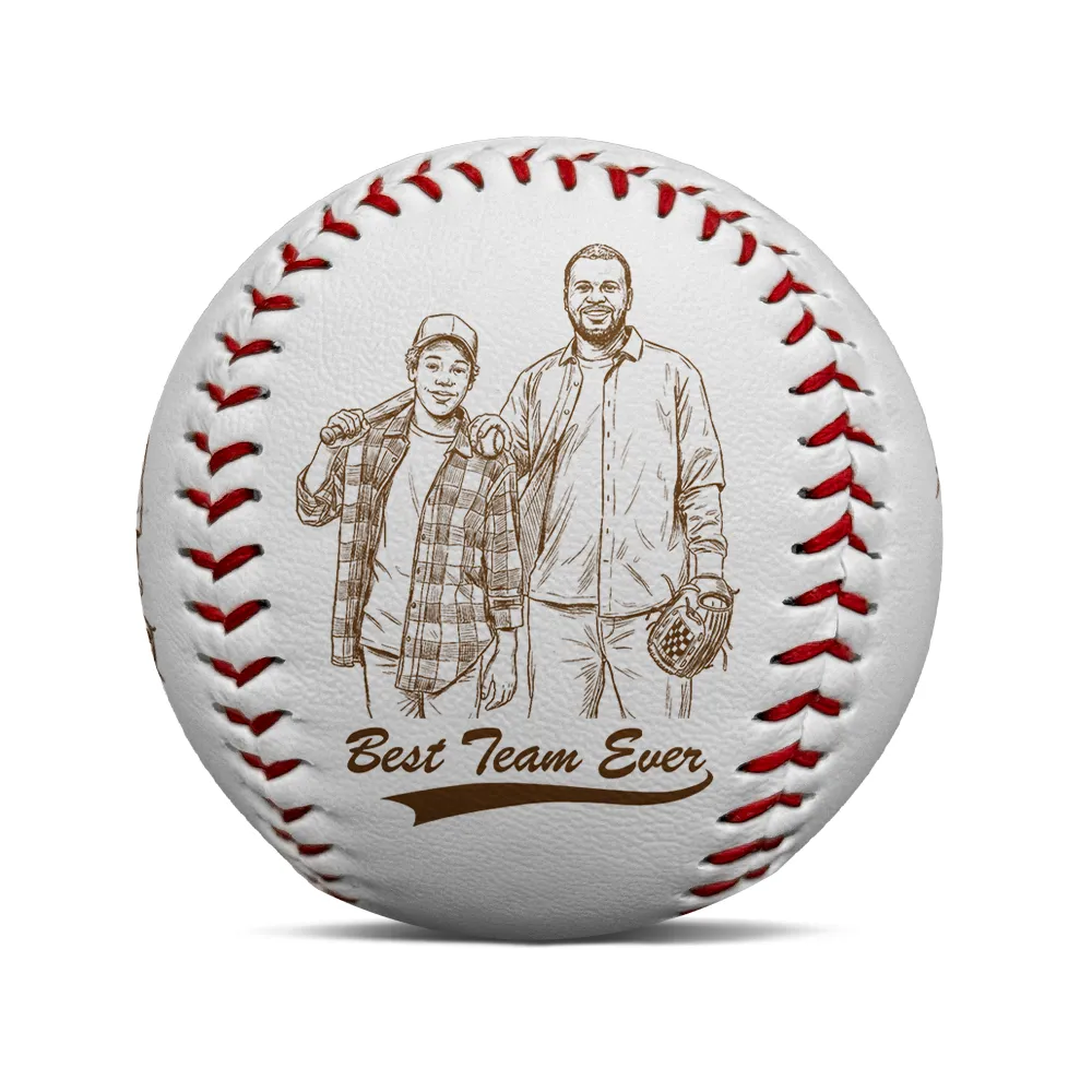 Custom Photo Pencil Sketch Baseball Dad Family Photo - Personalized Baseball, Softball - Image 3